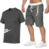 Conjunto de shorts de roupas esportivas de marca masculina de verão manga curta respirável dunk t-shirt e shorts roupas casuais masculinas de basquete