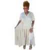 Plus Size S-5XL Maxi abiti da donna firmati Abito lungo con risvolto con bottoni casual alla moda