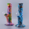 Unbreakable Silicone Hookahs Water Transfer Printing Cartoon Silicone Shisha Silica Gel Bong Beaker Smoking Water-Pipe Wax Dab Rig Percolator Tube Dry Herb ZL0779