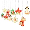 Christmas Decorations Snowflake Star Holiday Party Decoration Outdoor Garden Bedroom LED String Light 10-piece Set Always On USBChristmas