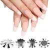 Nagelkonstutrustning Pro 9 storlekar Easy French Smile Cut V Line Almond Shape Tips Manicure Edge Trimmer Cutter Akryl Pink White Nails Stac22
