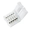 Basi per lampade 12 mm di larghezza 5 pin a forma di L Connettore senza saldatura RGBW Connettori a striscia LED da 90 gradi per SMD 5050 2835 RGBWW