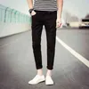 Top Quality 2022 Spring Autumn Casual Joker Male Multi Ripped Hole Hip Hop Skinny Jeans Men Beggar Pants White /black Trousers G220713