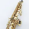 Feito no Jap￣o S￳prano Saxofone WO37 Chave de ouro prateada com case Sax Soprano Bocalista Ligature Reeds Neck