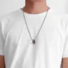 Collier Hip Hop en acier titane pendentif chaîne de chandail