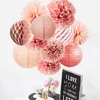 11pcsset papier mélangé Pom Poms papier nid d'abeille boule suspendue lanterne de papier de noël décor de mariage bricolage bébé montre fête fournitures 220527