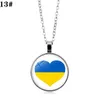 Oekraïne Vlag Trident Symbolen Ketting Handgemaakte Tryzub Oekraïne Ronde Glazen Hanger Mode Sieraden Patriot Gift Party Gunst BBA13042