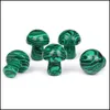 Arts And Crafts Arts Gifts Home Garden 20Mm Mini Malachite Stone Mushroom Plant Statue Stones Ornament Carving Decora Dh7Np