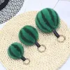 Keychains Natural Real Keychain Soft Little Watermelon Pendant Women Bag Charm Leather Strap Car Key Metal Ring Accessories SMAL22