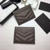 2022 Fashion Card Holder Caviar Mini Wallet Accessories Credit Coin Women Black Purse Pure Color äkta läder lyxdesigner Plånböcker med låda