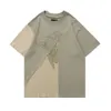 Designer T-shirts pour hommes Lettre d'impression Patchwork T-shirt vert à manches courtes surdimensionné en gros