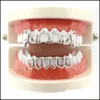 Hip Hop 6 dentes Banda oca Brace Diamond Brace Gold Drip Grillz Bling Drop Deliver