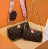 Millionaire Three Piece Set Shoulder Bag Women Favorite Mini Pochette Bag 3 Pieces Accessories Crossbody Bag Axel V￤skor M44823 Oxiderande l￤der Pures Multi