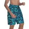 Men's Shorts Sequins Artwork Board Blue Sparkling Print Pattern Short Pants Men Customs Plus Size Swimming Trunks Gift Idea