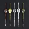 Rauchen Wax Dab Cleaner Tools Haken Earpick Dabber Tool Reinigung PP-Beutel Verpackung 6 Styler Wax Dabbers Skull Badge Mask Man Schaufelspitzen für Paste Fett Dry Herb Soild