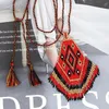 Hanger kettingen go2boho inheemse stijl lange ketting tassel handgemaakte geweven geometrische sieraden miyuki zaad kralen franjes voor dameshanger