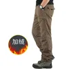 Pantalons pour hommes Cargo pour hommes en plein air chaud fermé polaire plusieurs poches militaires tactiques coton pardessus jambe droite Lacksmen