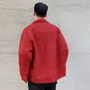 Мужские куртки сплетены мужские мужские шелковые шерстяные куртки 2022 Свободная оценочная одноготовленная с длинным рукавом с длинным рукавом красное пальто Весна