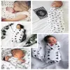 INS Coperte in mussola per neonati Classe A 115 * 115 CM Puro cotone Stampa di cartoni animati animali Bianco e nero Neonato Swaddle Hold coperta Asciugamano da bagno Accappatoi trapunta in mussola