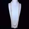 Pendanthalsband 8-9mm White Freshwater Pearl Necklace Armband Set Fashion Jewelr 28-30 "Pendant Pendantpendant