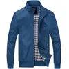 단색 캐주얼 재킷 m-5xl 6xl 남성 스프링 가을 겉옷 만다린 칼라 의류 220321
