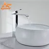 Suguword Tall Basin Sink Faucet Chrome/Brushed/Orb Balcony Mixer Tap Hot Cold One Hole Install Deck Mounted Bathroom Faucet T200107