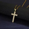 Pendant Necklaces Elegance Gold Color Cross For Women Men Trendy Classic Christian Jesus Crystal Necklace Jewelry Gift WholesalePendant