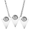 Ohrringe Halskette Mode Edelstahl Dreieck Zirkonia Weiß CZ Schmuck Sets Für Hochzeit Ohrringe Anhänger Mit Frauen