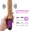 Verwarming Realistische Dildo Vibrator voor vrouw 10 Speed ​​Bend Soft Soft enorme Dildo Penis G Spot Vagina Anus Masturbator Sex speelgoed voor volwassen 220817