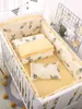 6pcsset Blue Universe Design Crib Bedding Set Cotton Toddler Baby Bed Linens Include Baby Cot Bumpers Bed Sheet Pillowcase AA22038056742