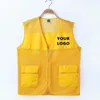 Customized Design Vests Print Your Own Men Women Sleeveless Work Vest Workwear Solid Company Uniform Male Safety Clothes 220722