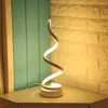 Bordslampor Moderna LED Spiral Lamp Bedside Desk Decoration Acrylic Iron Curved Light Bedroom Reading Lighting For StudentTable