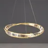 Pendant Lamps Crystal Chandelier Lighting With Rope For Living Room Bedroom Dining Loft Home LED Modern Gold Ring Ceiling Hanging LampPendan