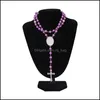 Party Favor Event Supplies Festive Home Garden Sublimation Rosary Beaded Necklace Cross Metal P DHZL9