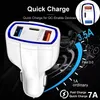 Chargeur de voiture 3 ports 3.5A USB QC3.0 Type-C Charge rapide pour iPhone Xiaomi Samsung Mini chargeurs rapides Adaptateur de véhicule avec emballage de vente au détail