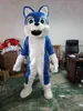 Costume da bambola mascotte Halloween Pelliccia lunga Blu Husky Wolf Dog Fursuit Costume mascotte Abiti Fox Party Game Fancy Dress Taglia per adulti Natale