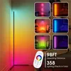 Piso LED moderno RGB L￡mparas de coloridas Luces para sala de estar L￡mpara de pie de pie para el hogar L￡mpara de esquina de iluminaci￳n interior