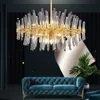 Nouveau créatif LED cristal lampes suspendues or luxe lustre ferme luminaires en métal pour salon chambre salle à manger