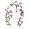 Decorative Flowers & Wreaths 1.85M Upgraded Version Outdoor Wisteria Fake Flower Vine Wreath Wedding Arch Decoration Plant Leaf Trailing FDe