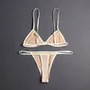 2022 Sexy Embroidery Bikini Set Brand Letters Swimwears Designer Metal Chain High Quality Ladies Backless Split Swimsuit