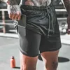 Summer men's double deck Beach Shorts Large Mesh breathable fitness training pants sports casual Capris