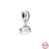 925 STERLING Gümüş Dangle Charm Poker Crown Pet Mom Flowert Cilp Boncuk Boncuk Pandora Takılar Bilezik Diy Takı Aksesuarları