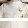 Robes de fille fille robe de Noël blanc rose rose tricot épissant de papillon princesse 4 5 6 7 8 9 10 11 12 13 14 ans Vêtements pour enfants