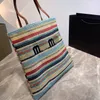 Shoulder Designers Bags Fashion Handbags Luxury Brand Woven Straw Beach Bag Women Knitting Handbag Super Big Size Female Shopper S287r