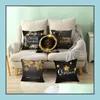 Pillow Case Bedding Supplies Home Textiles Garden Ll Taoup Gold Black Snowflake Merry Christmas Pillowcase Xmas Decor For Dhfsf