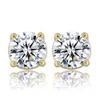 3/4/5/6.5/8mm 블링 라운드 Moissanite Stud Earring 100% 925 스털링 실버 귀걸이 스터드 18K 골드 도금 품질 아이스 아웃 다이아몬드 힙합 보석 선물