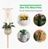 Hangende plant handgemaakte macrame hanger bloem pot er muur decor binnenplaats tuin er mand 220813