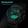 Armbandsur Digitala män Militärklocka 50m vattentät armbandsur LED Quartz Clock Sport Manliga stora klockor Relogios Masculinowristwatches WRI