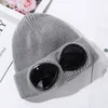 Gorros de invierno para hombre y mujer, gorro de punto grueso y cálido de doble uso, moda para deportes al aire libre, esquí, sombrero para adultos con gafas de sol MZ0145 2206293601725