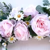 Flores decorativas grinaldas arco de casamento arco rústico Artificial Swag Door Green Folhas Rose Peony Tabel Centerpieces Home DecorationDecor